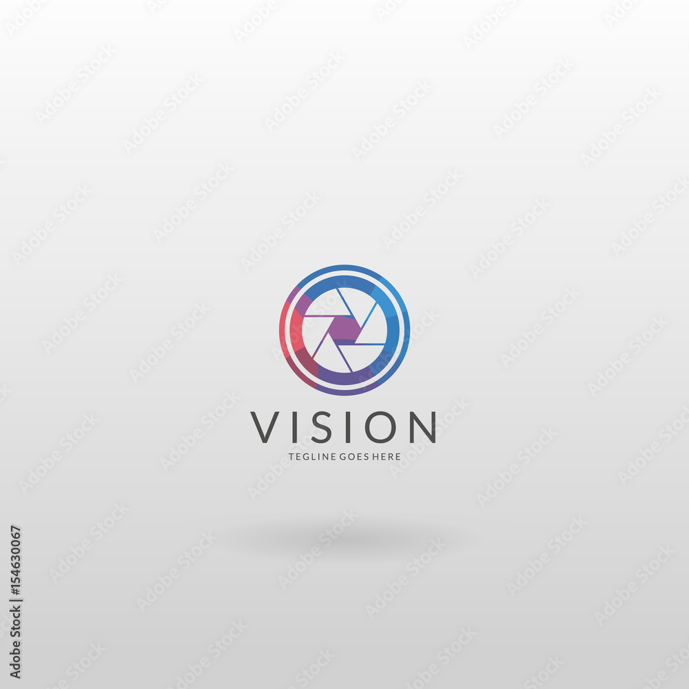 Camera logo. Multicolored camera logo Camera logo. Multicolored camera logo