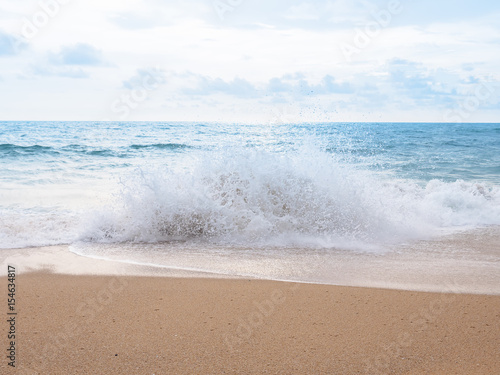 Moving sea wave to the sand coast