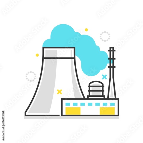 Color box icon, power plant illustration, icon