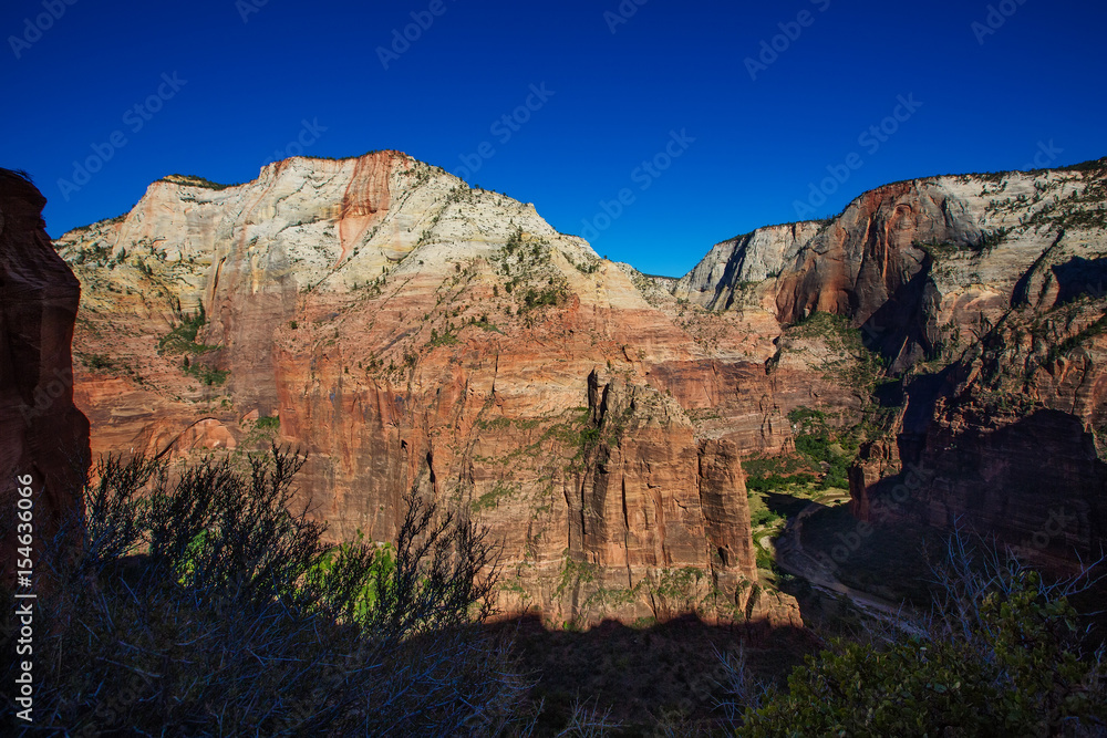 View to Zion observation point in Zion National park, Utah, USA