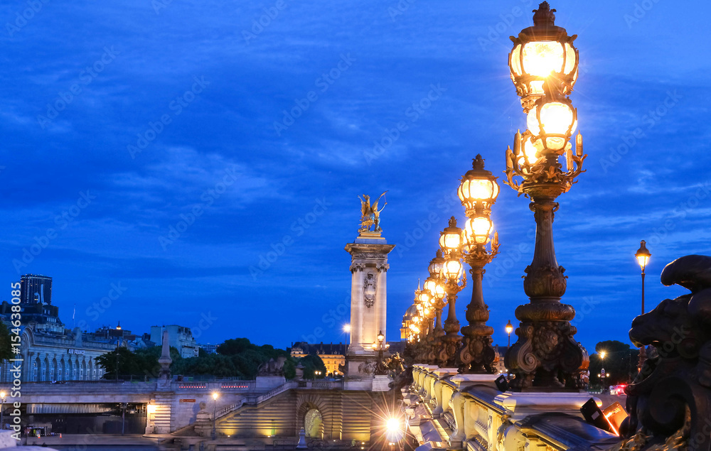 The famous Alexandre III bridge , Paris, France.