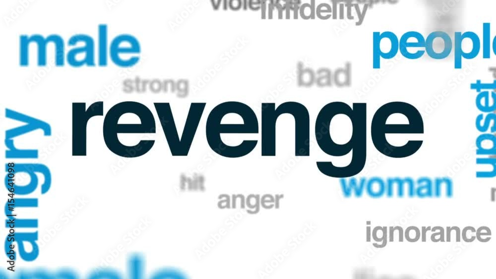 Revenge animated word cloud, text design animation. Revenge animated word cloud, text design animation.