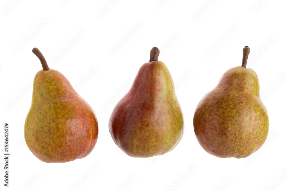 Ripe red pears isolated on a white background Ripe red pears isolated on a white background