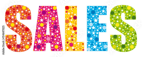 Multicolored sales word banner.