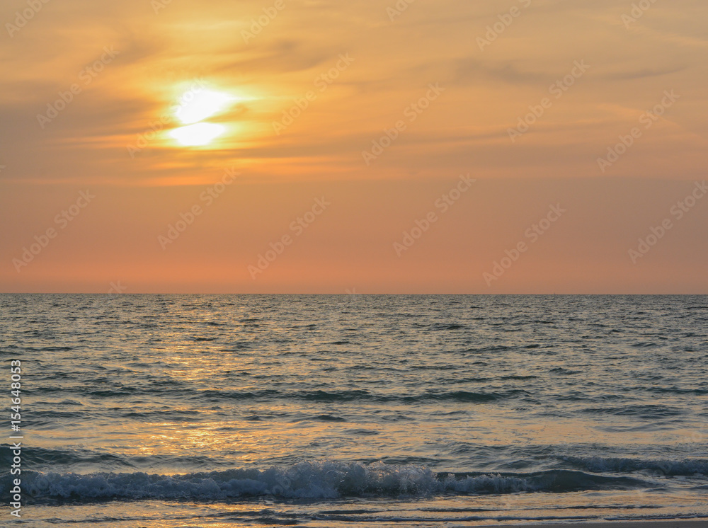 Sunset over the Gulf of Mexico on Indian Rocks Beach in Florida