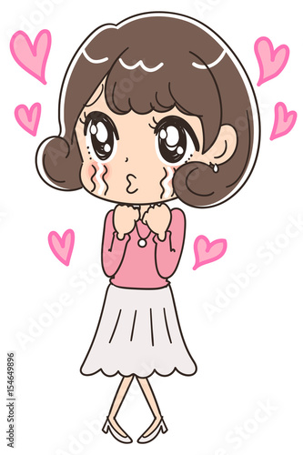 涙を武器にする女性のイラスト
