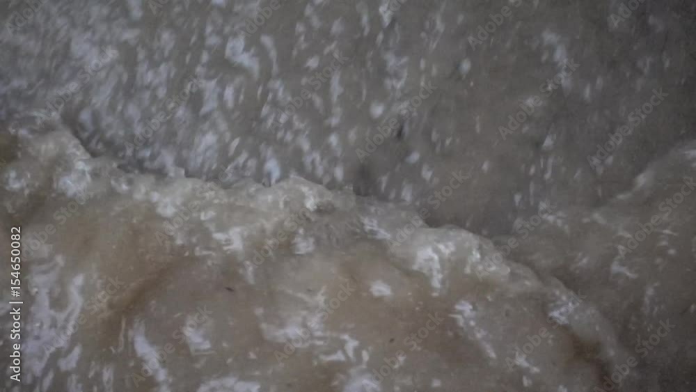 Closeup for flood water flow slow motion Closeup for flood water flow slow motion