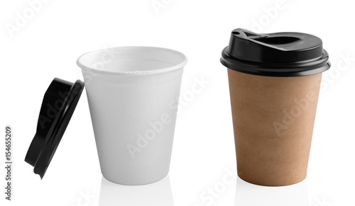 Paper coffee cup isolated on white