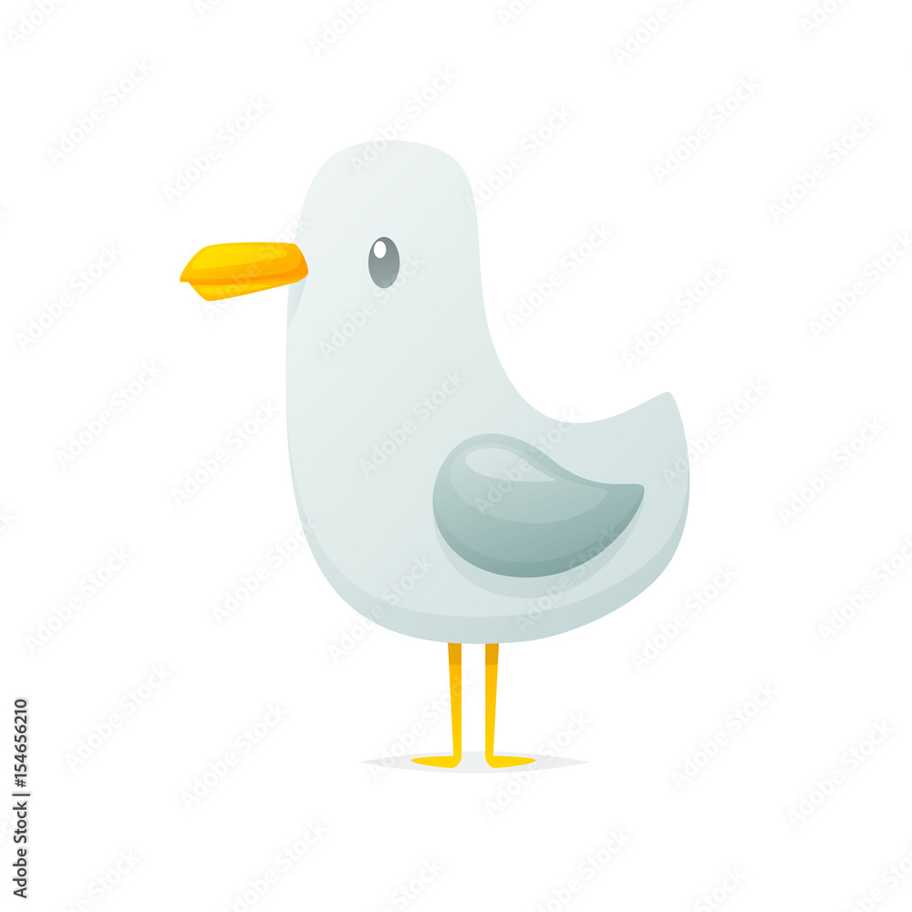 Obraz premium Cartoon seagull vector illustration