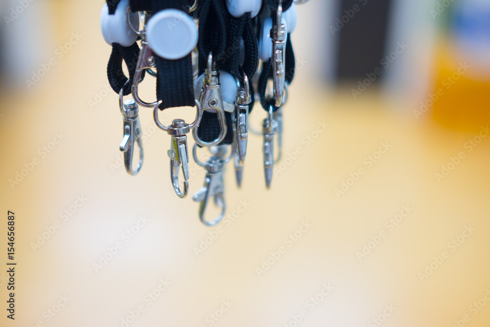 Black lanyard cord with chrome metal hook Black lanyard cord with chrome metal hook