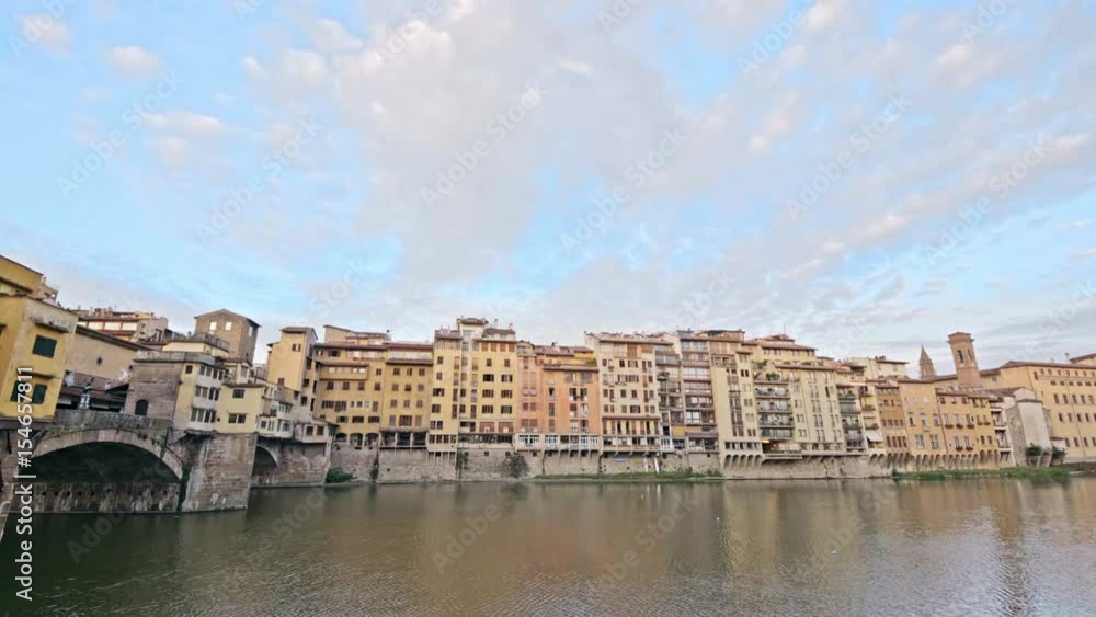 Bridges of Florence over the Arno River at sunset, Italy Bridges of Florence over the Arno River at sunset, Italy