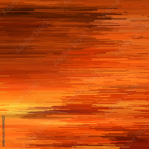 Glitch abstract background. Vector illustration. Yellow, orange colors.