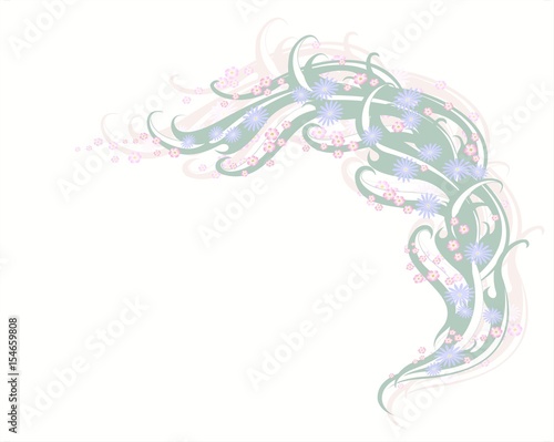 Colorful organic floral pattern on white background. EPS10 illustration.