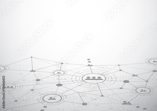 Abstract connection technologies for business. Mixed media. Vector Illustration
