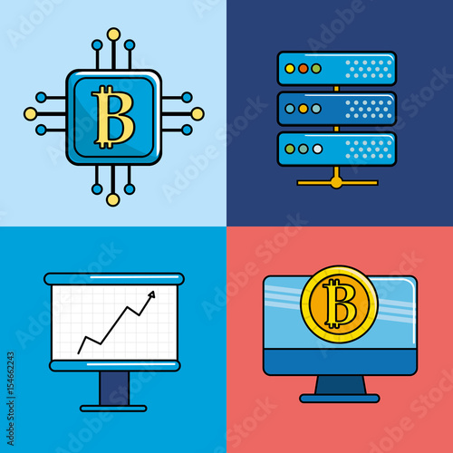 digital and virtual elements of bussines and currency photo