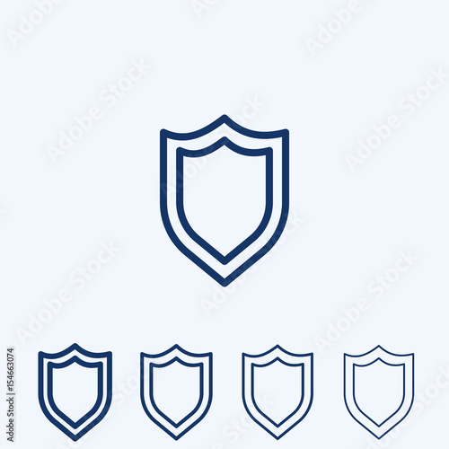 Shield vector  line icon