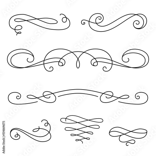 Vintage flourishes, set of calligraphic vignettes