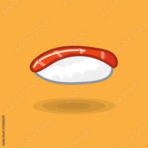 Vector icons japanese sushi rice with fresh tuna, maguro sushi isolated