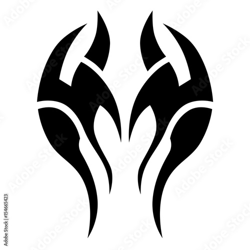 Tattoo tribal vector design. Sketched simple isolated vector. Tattoo idea art design for girl, woman and man. Abstract tribal tattoo pattern.