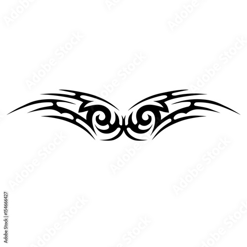 Tattoo tribal vector design. Sketched simple isolated vector. Tattoo idea art design for girl, woman and man. Abstract tribal tattoo pattern.