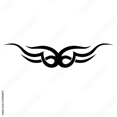 Tattoo tribal vector design. Sketched simple isolated vector. Tattoo idea art design for girl, woman and man. Abstract tribal tattoo pattern.