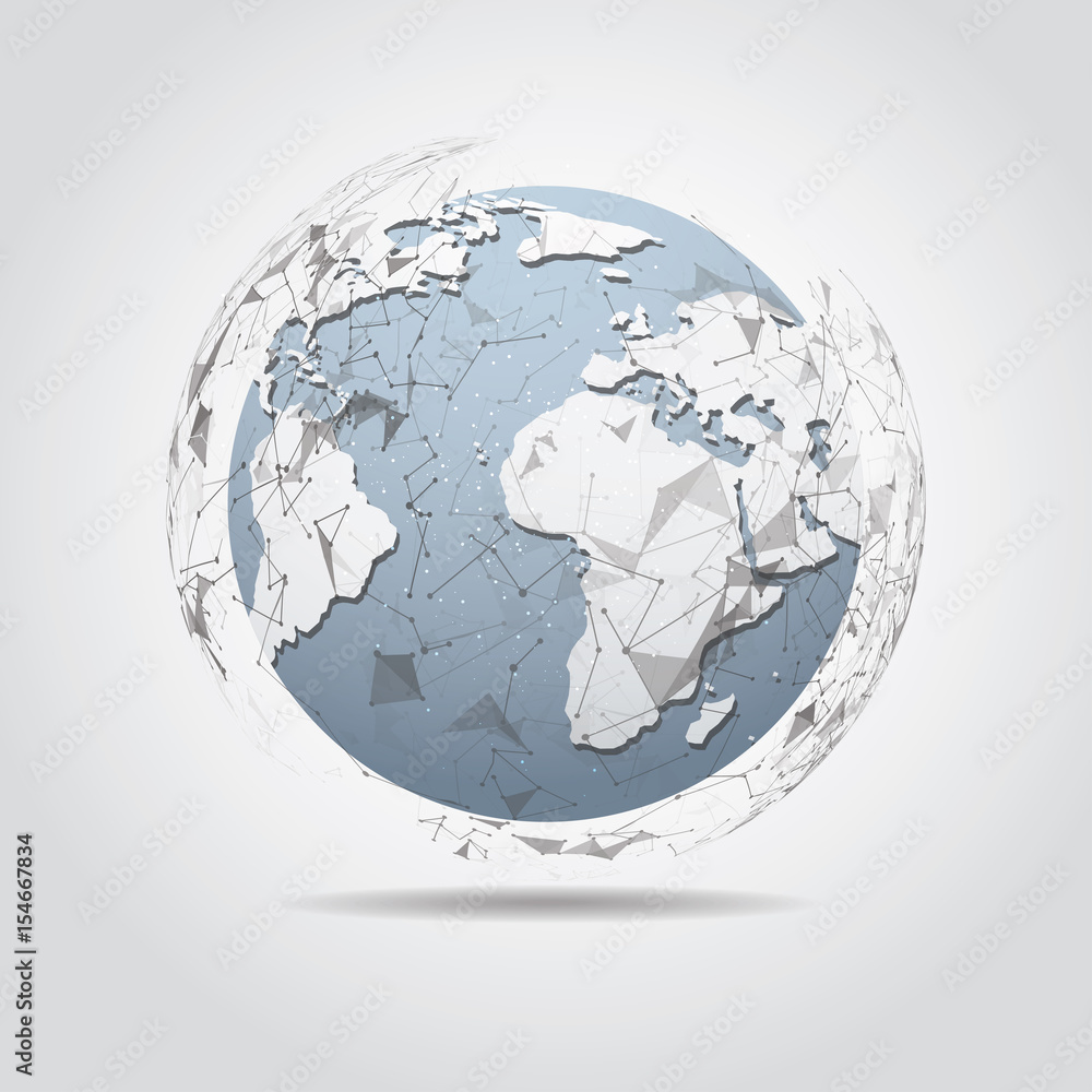 Global network connection. World map point and line composition concept of global business. Vector Illustration Global network connection. World map point and line composition concept of global business. Vector Illustration