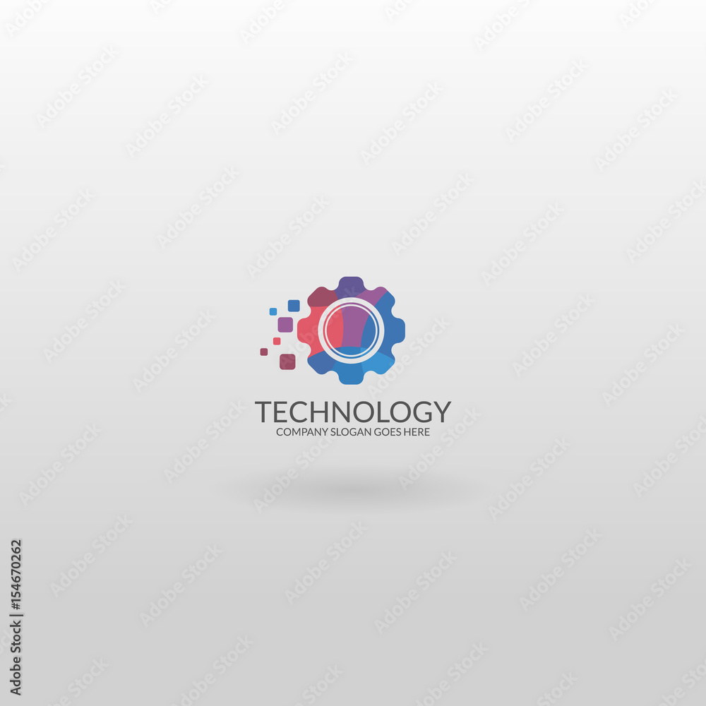 Obraz premium Technology logo. Cogwheel logo