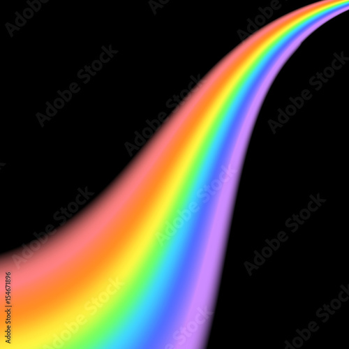 Rainbow icon. Shape wave isolated on black background. Colorful light and bright design element. Symbol of rain, sky, clear, nature. Flat simple graphic style Vector illustration