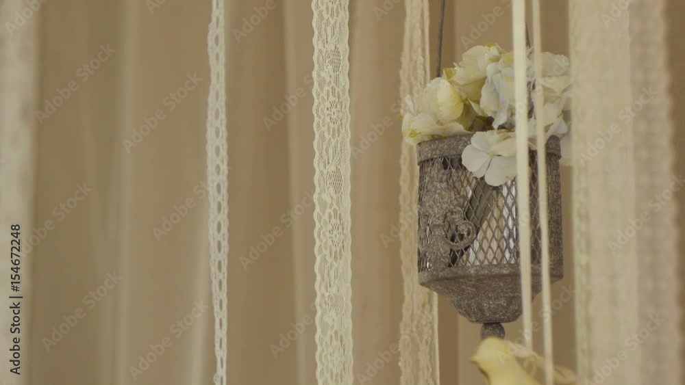 Part of the decor lace ribbons, flowers and birds ceramic Part of the decor lace ribbons, flowers and birds ceramic