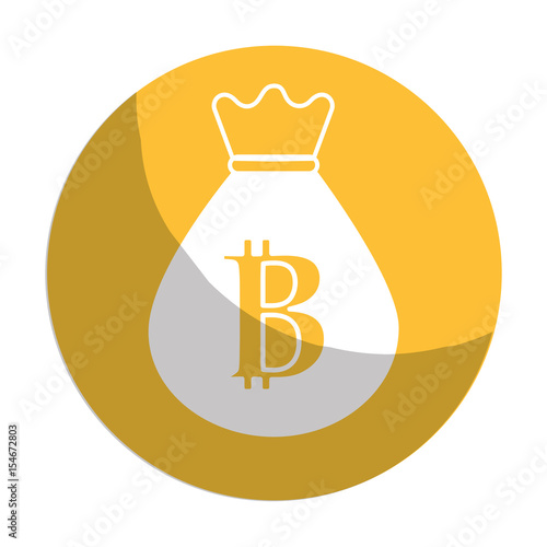 sticker bag with bitcoin currency digital symbol