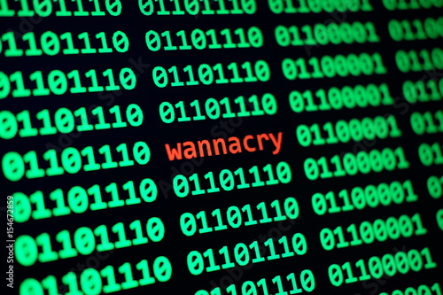 wannacry on the desktop screen concept