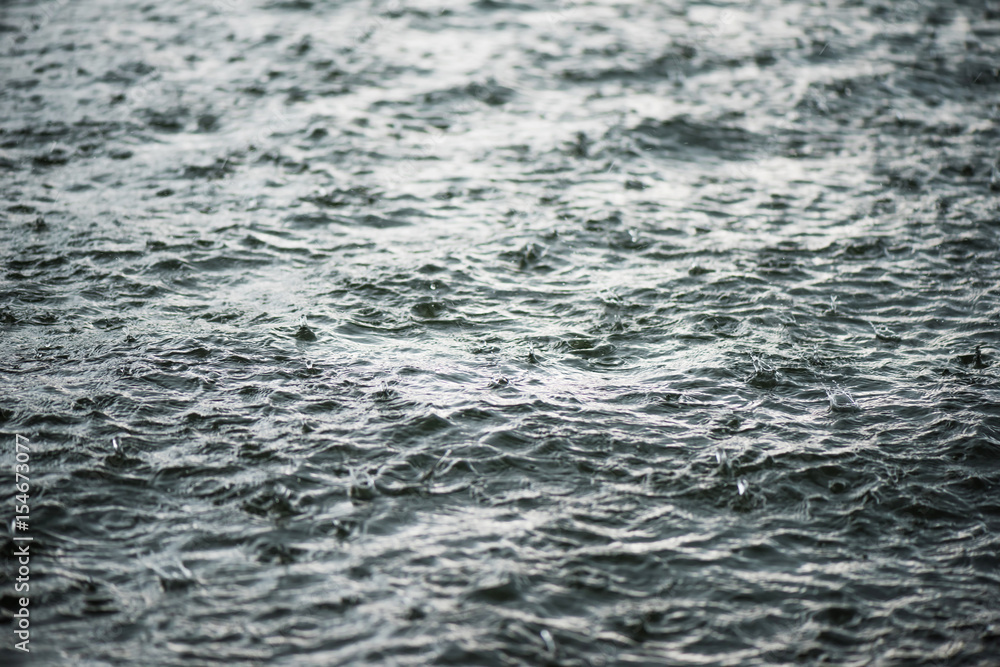 Raindrop impact on rippling water surface Raindrop impact on rippling water surface