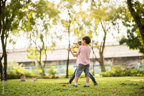 Little boy playing in the park