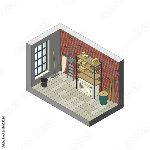 Storeroom in isometric view.
