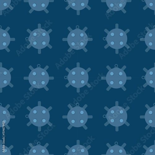 Naval mine seamless pattern vector illustration sea bomb background