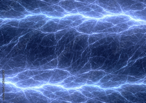 Double blue lightning, abstract electric background