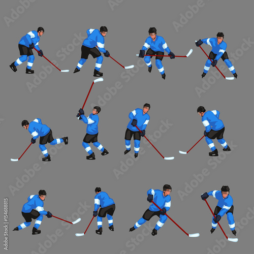 colored hockey player set 3