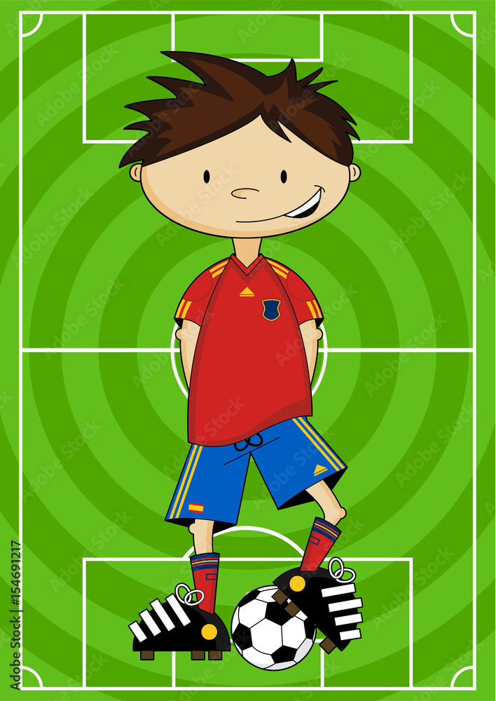 Fototapeta premium Cartoon Soccer - Football Player