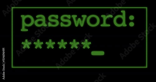 Typing password and showing red Access Denied message and green Access Granted with retro CRT monitor effect