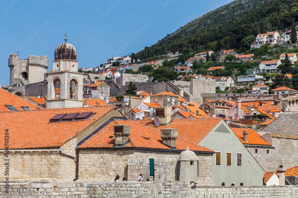 Rising buildings in the old town of Dubrovnik