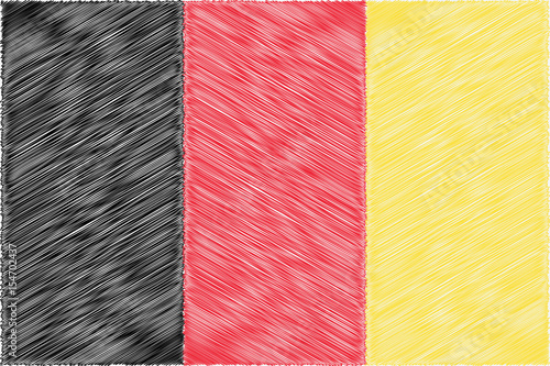 Belgium pencil drawing vector illustration flag. Using for decoration works.