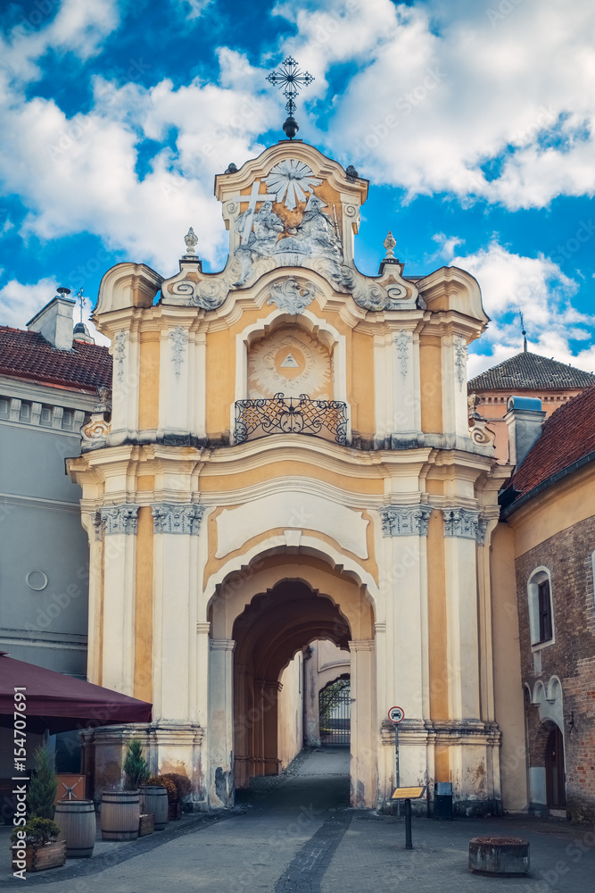 Basilian Gates to the Church oh Holy Trinity and Basilian monastery. Vilnius, Lithuania.