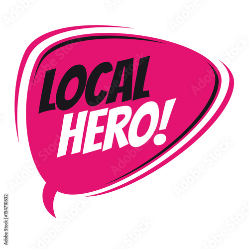local hero retro speech bubble