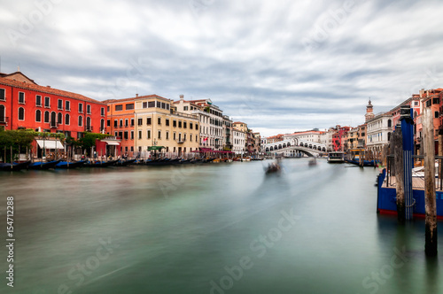 The Grand Canal with the Rialto Bridge in Venice