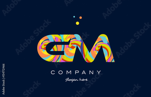 gm g m colorful alphabet letter logo icon template vector