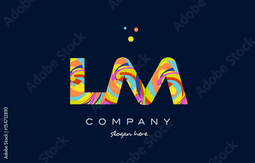 lm l m colorful alphabet letter logo icon template vector