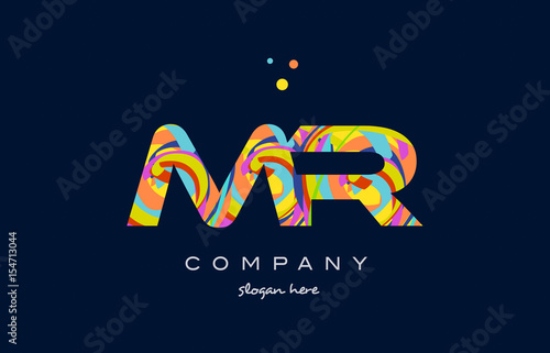 mr m r colorful alphabet letter logo icon template vector photo