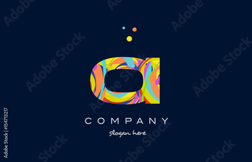 oi o i colorful alphabet letter logo icon template vector