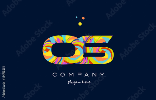 os o s colorful alphabet letter logo icon template vector