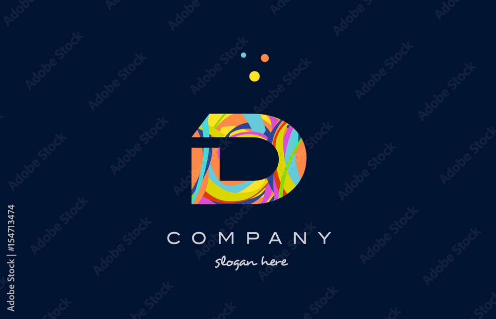 d colorful alphabet letter logo icon template vector